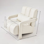 Fauteuil d'appoint moderne rembourré en lin avec 1 oreiller, lot de 1